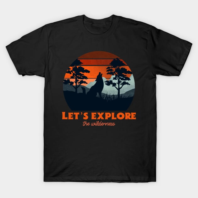 Let’s explore the wilderness retro T-Shirt by AllPrintsAndArt